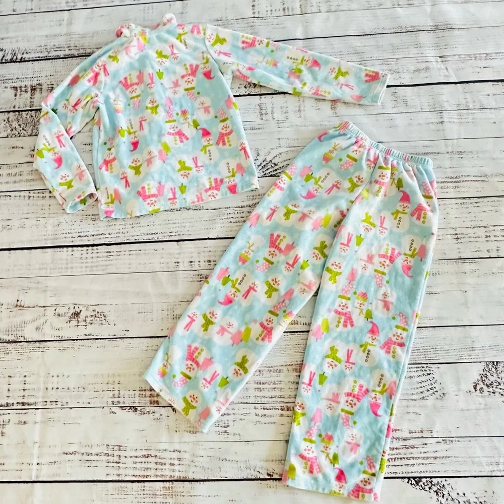 Girls snowman pajama set! Size 8